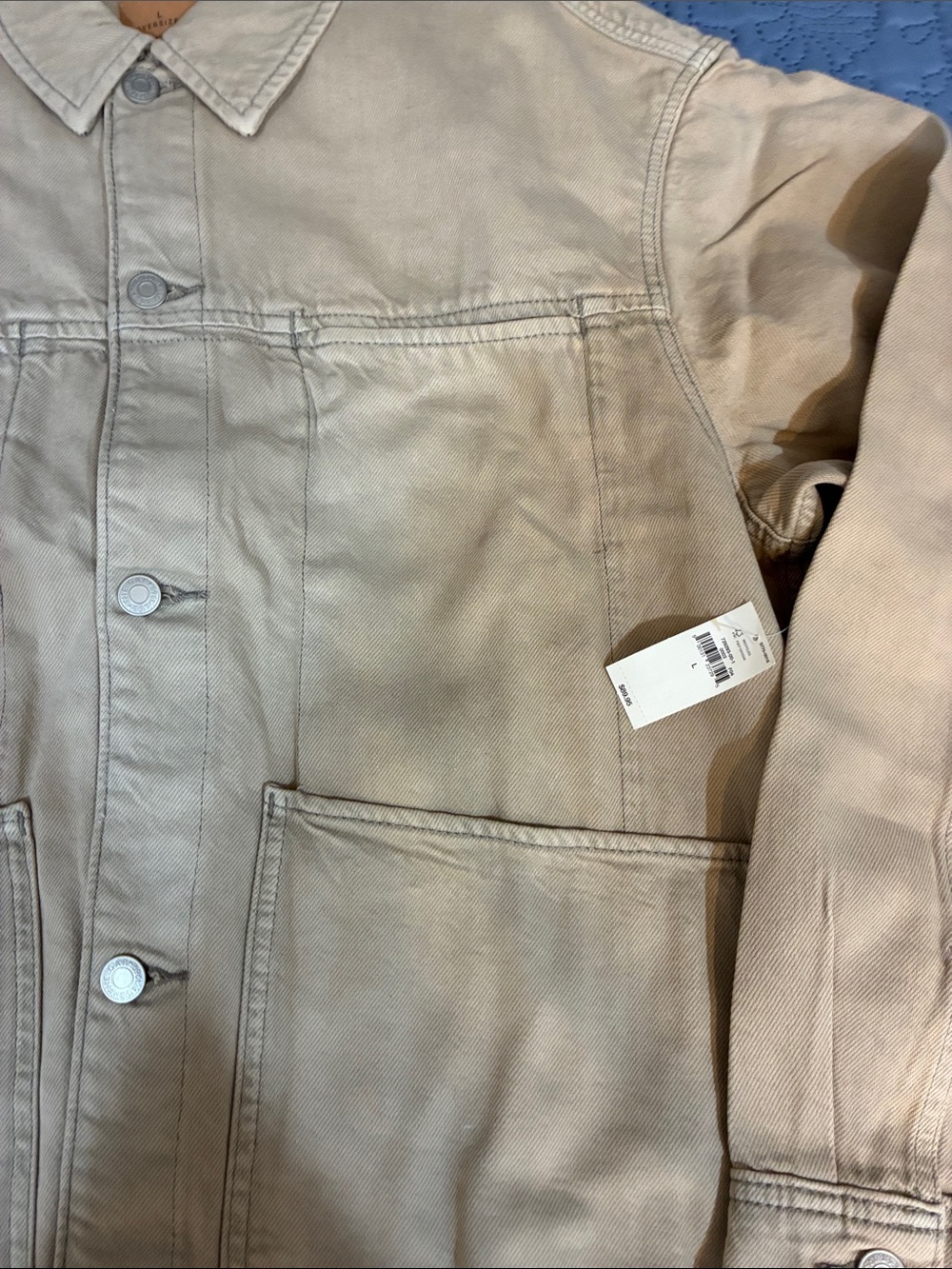 GAP Men's Canvas Shirt Jacket in Beige Size large 2026 collection NWT - Picture 5 of 15